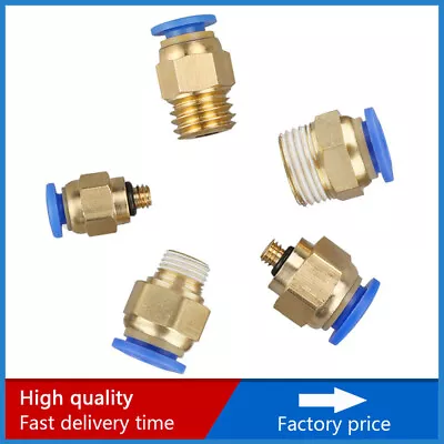 BSP Male Straight Push In Fitting Pneumatic Connecter Adaptor Push Fit Air Water • $5.53