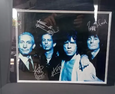 Mick Jagger & The Rolling Stones Signed Framed Photo Autograph Rock • $650