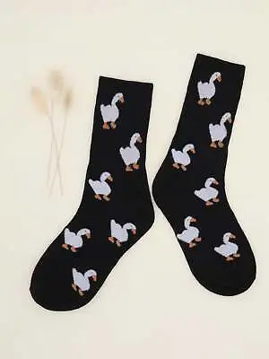 Goose Pattern Crew Socks For Men Fun Socks Funky Socks Novelty Socks • $6.32