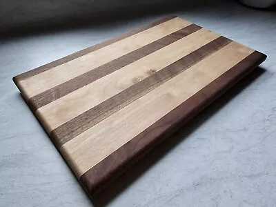 Maple And Walnut Striped Cutting Board With Feet • $65