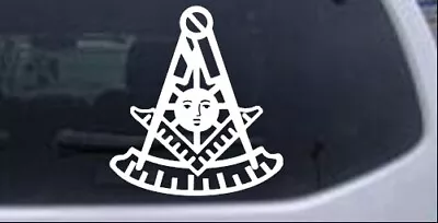 Masonic Past Master Car Or Truck Window Laptop Decal Sticker White 7X6.5 • $8.30