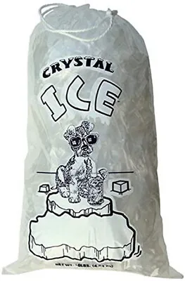 500 Bag Commercial CRYSTAL 8 LB LBS Plastic Ice Bags High Qualit With Drawstring • $52.99