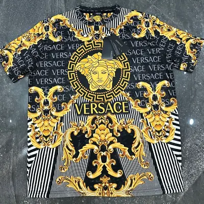 Men's Versace T Shirt Black / Gold American All Size • $59