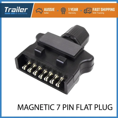 $15 • Buy Magnetic Trailer 7 Pin Flat In-Line Plastic Plug With Magnet Caravan Adapter