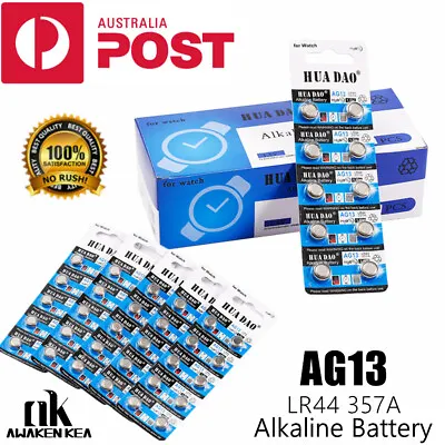 LR44 AG13 LR1154 357A A76 SR44 GPA76 Alkaline Battery Button Cell 1.5V Batteries • $29.95