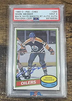 1980 O-PEE-CHEE Mark Messier #289 PSA 9 RC Auto  PSA DNA HOF Oilers • $15000