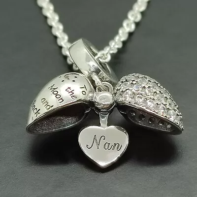 Nan I Love You To The Moon And Back Necklace. Sterling Silver Nan Gift • £24.95