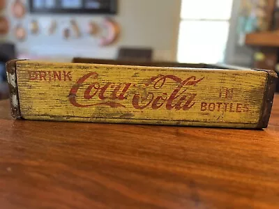 Vintage Coca-Cola Coke Yellow Wooden Bottle Crate 1969 CHATTANOOGA TN • $30