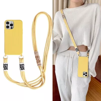 $12.88 • Buy Crossbody Necklace Silicone Phone Case+Lanyard For IPhone 11 12 13Pro Max XS XR