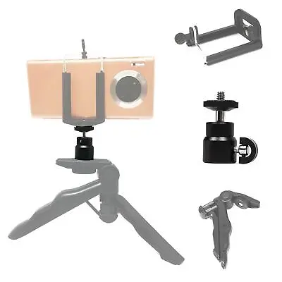 Mini Ball Head 1/4  Screw Mount Swivel Bracket Adapter Tripod Stand Camera Flash • £4.99