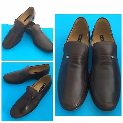 Magnanni Black Leather Shoes Comfortable Slip-On Loafers Men's Size 9 B • $51