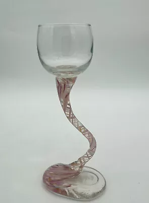 Vtg 1994 Blown Italian Venetian Murano Art Studio Glass Goblet Stemware Rare Pie • $32