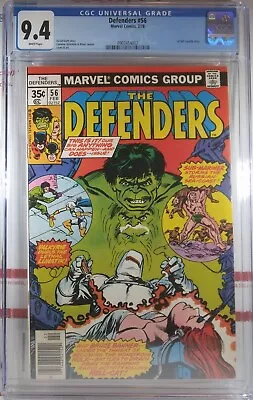 $135 • Buy 🌟🟢 Cgc 9.4 Nm Defenders #56 Newsstand Variant 🔑 Lunatik Incredible Hulk 1978