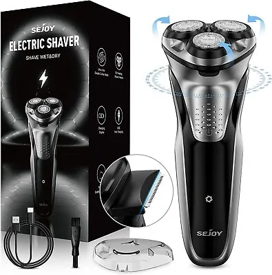 SEJOY Electric Razor Shavers Waterproof IPX7 Man Electric Shavers Pop-Up Trimmer • $24.90