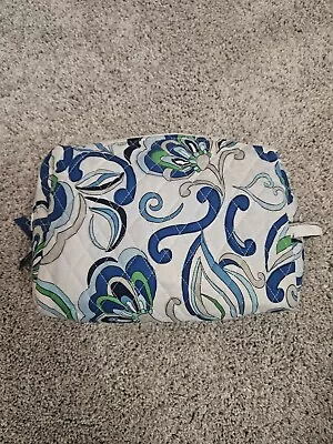 VERA BRADLEY ON THE GO Coated Quilted Makeup Bag In Mediterranean White  • $8.99