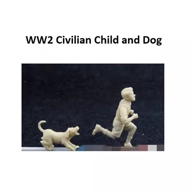 1/35 Resin Figure Model Kit WW2 Civilian Child And Dog   • $23.99