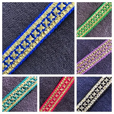 £1.25 • Buy 10mm Braid Trim/Lace/Ribbon - 1Metre - 17 Colours -  Upholstery/Cushion/Indian