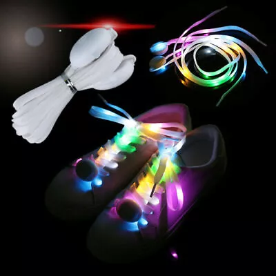 £9.11 • Buy 1 Pair LED Shoe Laces Flash Light Up Colours Glow Flashing Nylon Shoelaces Party