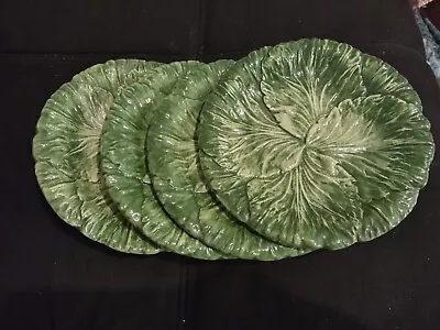 Set Of 4 Italy Made Leaf Cabbage Plates • $180