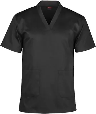 Medical SCRUB TOP 100% Cotton V NECK Tunic Nurse Hospital SCRUB Top Uniform UK • £11.99