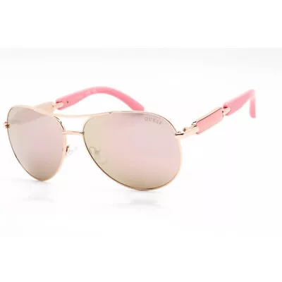 Guess GU7295 28G Shiny Rose Gold / Brown Mirror Metal Frame Women's Sunglasses • $80