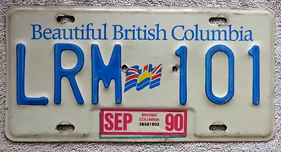 Vintage Original License Plate British Columbia LRM 101 BC Canada • $21.17