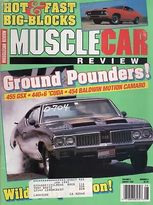 Vintage MUSCLE CAR REVIEW Magazine August 1989 - Ground Pounders! GSX - CUDA • $5