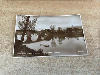 Old Forth Bridge/Wallace Monument Stirling Valentines Real Photo Postcard 1929 • £2.95