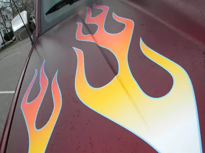 Old School Hot Rod Flame Decals 10pc Set - For Chevy Ford Dodge Mopar Rat Rod • $169.95