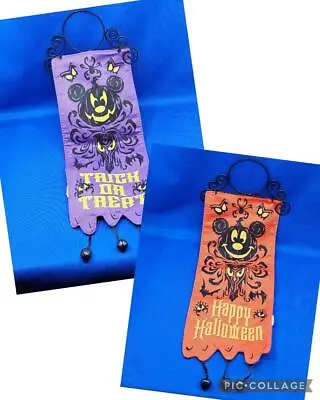 Disney Haunted Mansion Mickey Mouse Halloween Door Hanger Banner Double Sided • $37.99