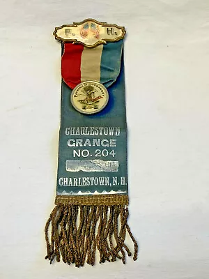 $49.95 • Buy POH Patrons Of Husbandry Badge Medal Ribbon Charlestown Grange No. 204 Memoriam