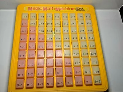 Vintage Magic Math Machine Addition Subtraction Press & See Learning Board Macau • $16.99