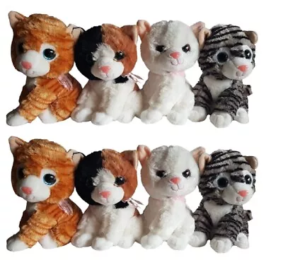 Bulk Buy 8 Pieces Cute Azz Glitter Sparkle Eyes Plush Soft Toy Cat Kitten B20 • $40