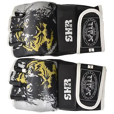 Men Martial Art Sparring Training MMA UFC Body Combat Women Leather Fight Gloves • £12.86