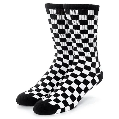 Vans  Checkerboard  Crew Socks (Black/White) Men's Off The Wall Sock • $14.99