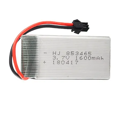 $22.25 • Buy 3.7V 1600mAh Lipolymer  High Rate Battery 853465 SM+USB Charger For Drone RC 