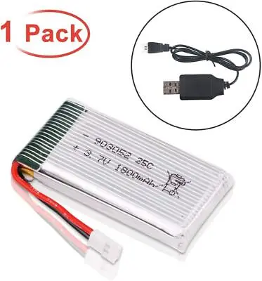 $17.99 • Buy 1800mah 3.7V Lipo Battery 25C XH2.54 Plug With Charger For RC Drone Quadcopter