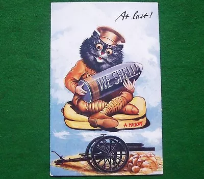 WW1 Military Comic Artist Signed  Postcard  LOUIS WAIN The Shell Mascot R Tucks • £12.50