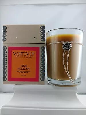 VOTIVO Aromatic Candle Pink Mimosa Mandarin Strawberry Vanilla 6.8 Oz 60 Hours • $29.99