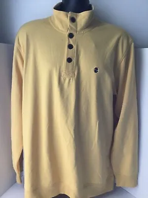 IZOD Sweater Mens Large Yellow Relaxed Classics Mock Neck Pullover • $12.90