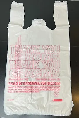 Bags 1/6 Large 22 X 11.5 X 6.5  Thank You T-Shirt Plastic Grocery Shopping Bags • $16.99