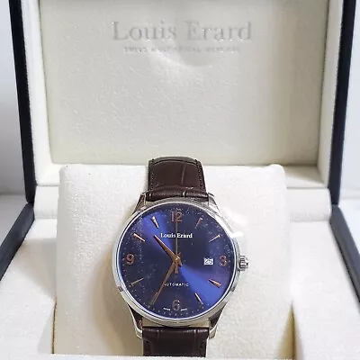 Louis Erard SAPPHIRE CRYSTAL Men's WATCH SWISS MADE LEATHER Automatic NEW IN BOX • $449