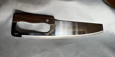 Vernco Chef Knife Chop Slicer Ulu Saw Open Wood Handle 9” Sharp Blade Japan Vtg • $69.88
