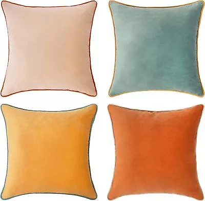 MONDAY MOOSE Throw Pillow Covers Cushion Cases Set Of 4 24x24 Inch Orange/Teal • $45.37