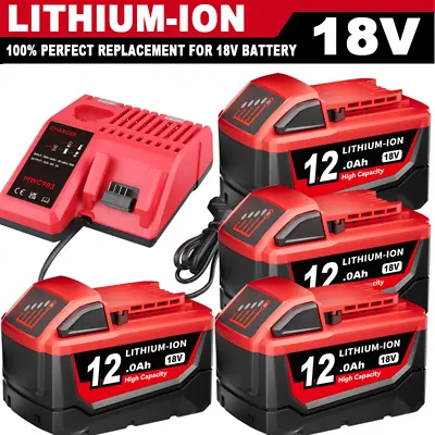 For Milwaukee M18 Lithium HD 12.0AH Extended Capacity Battery 48-11-1890/Charger • $24.92
