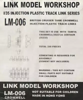 Link Model Workshop 1/35 British Cromwell Mk.IV Individual PlasticTrack Links LM • $20