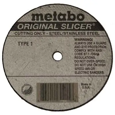 Metabo 655358000 3  X 1/16 X 1/4 Original Slicer A60TZ 100 Pack • $125.99