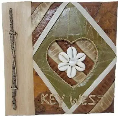 $16.98 • Buy Key West Photo Album Vacation Book Indonesian Crafted Leaves Husks Twigs Shells