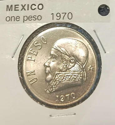 1970 Mexico 1 Peso Copper-Nickel Coin BU • $2.95