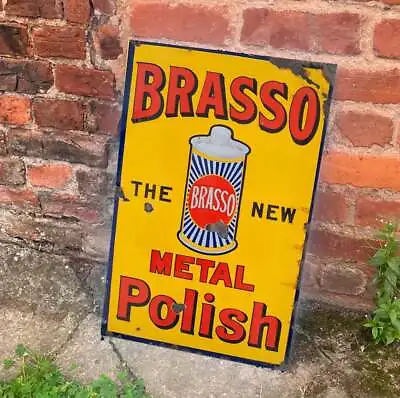 Brasso Metal Polish Yellow And Red     Metal Sign Plaque • £4.99